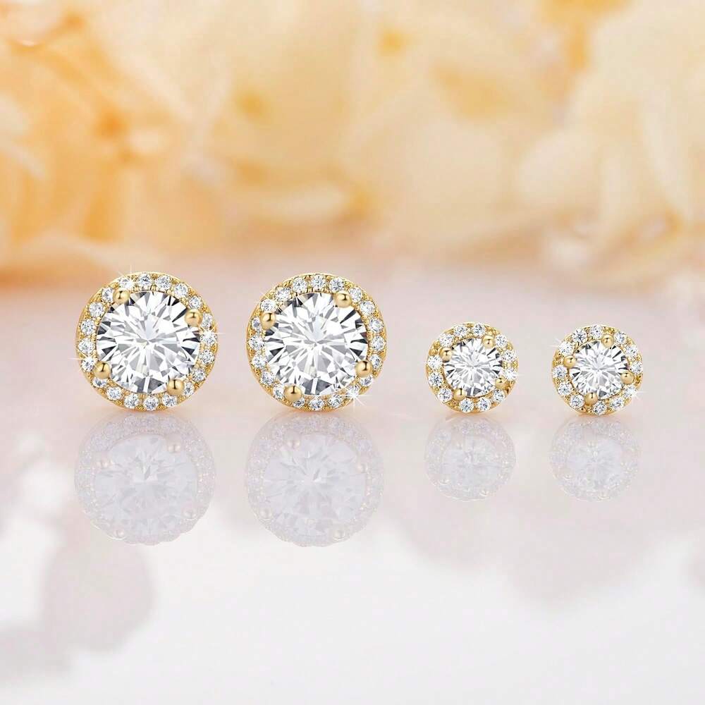 EWAJFBVGold Stud Earrings Women 14K Gold Earrings Lightweight Studs Earring Women Hypoallergenic Classic Small Studs Womens Earring 6.5/8.5mm