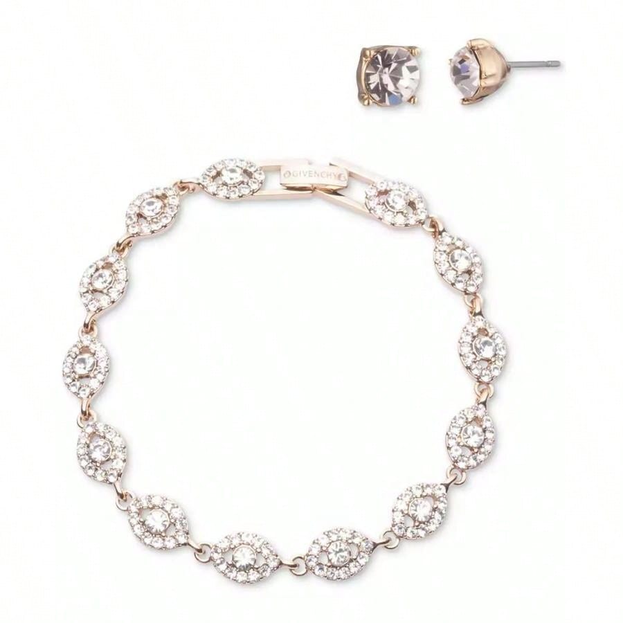 Givenchy 2-Pc. Set Stone & Crystal Link Bracelet & Crystal Stud Earrings | Fall Fashion