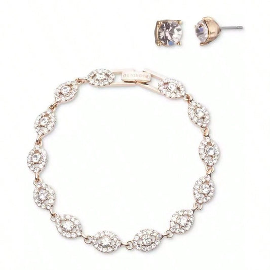 Givenchy 2-Pc. Set Stone & Crystal Link Bracelet & Crystal Stud Earrings | Fall Fashion