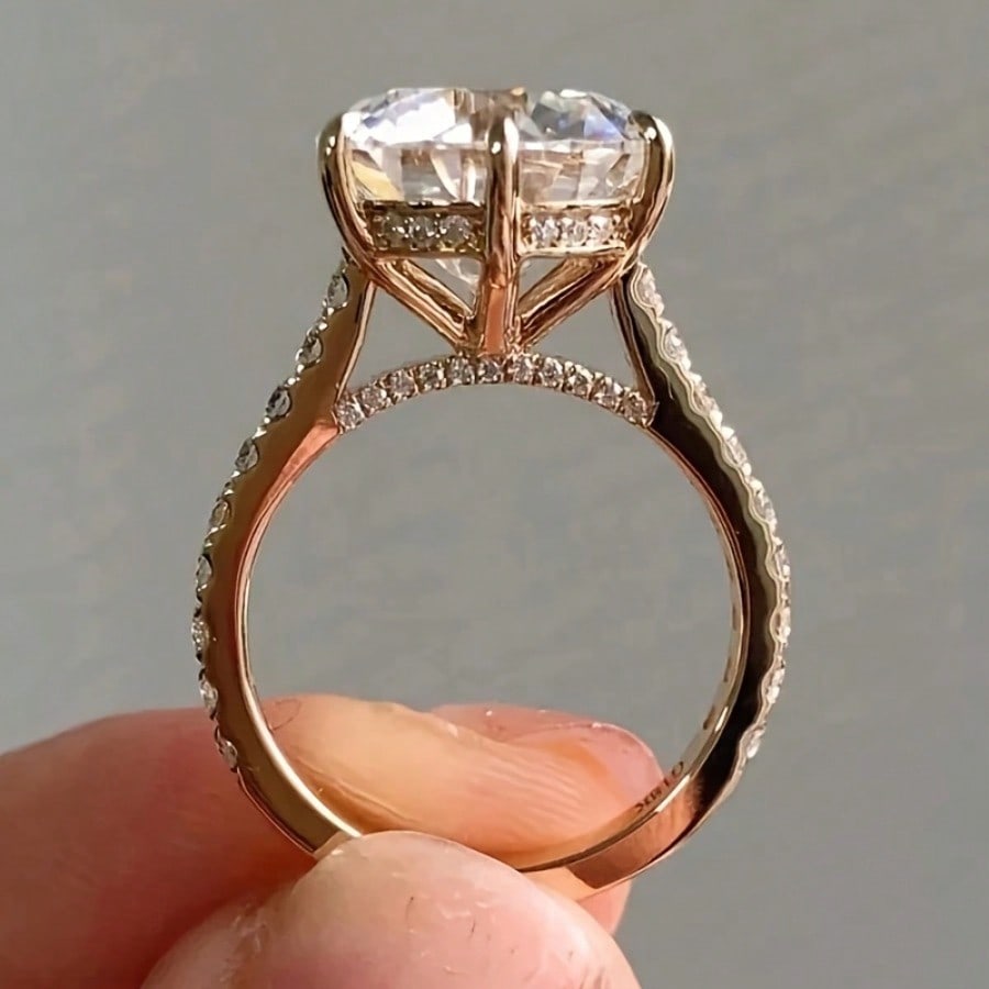 BRILLAR- S925 925 Silver Ring With 3.5 Carat Sparkling Stone, Women Engagement Jewelry For Party, Birthday, Anniversary, Gift For Her