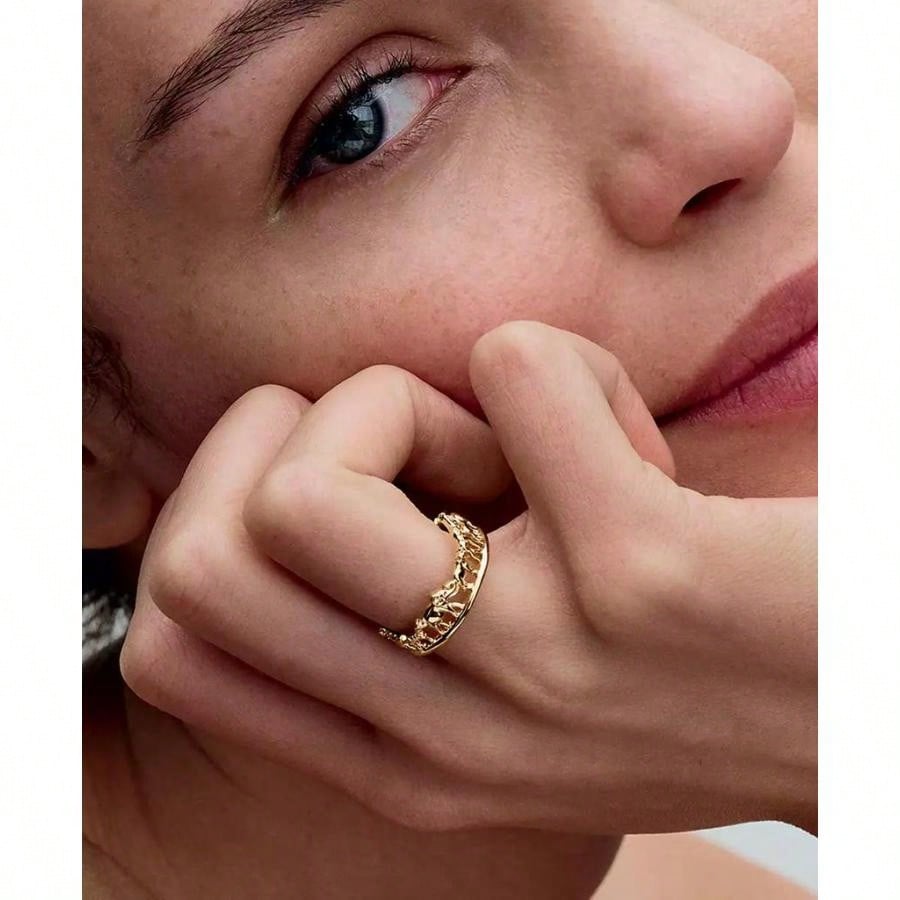 Pandora The N King Ring In 14k Gold-Plated | Fall Fashion | Women Single Ring