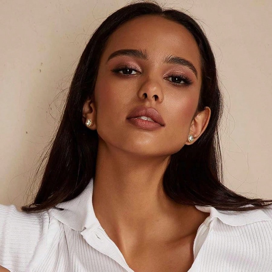 EWAJFBVGold Stud Earrings Women 14K Gold Earrings Lightweight Studs Earring Women Hypoallergenic Classic Small Studs Womens Earring 6.5/8.5mm