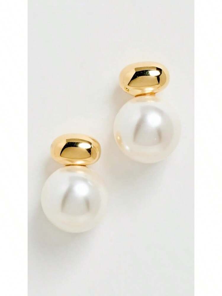 EWAJFBVSHASHI Women's Gold Pearl Stud Drop Earrings